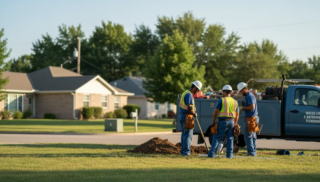 Residential water line and bathroom plumbing service in Kiowa, KS